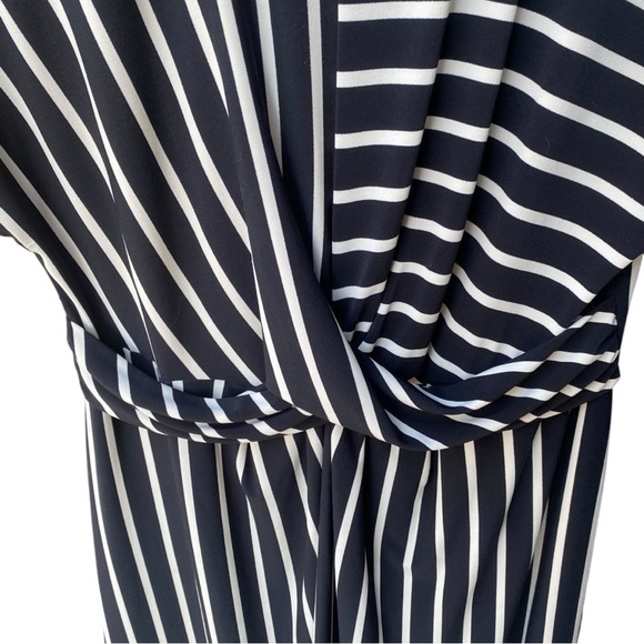 TOPSHOP Black and White MIDI Striped Dress I Size: 10 - Picture 4 of 8